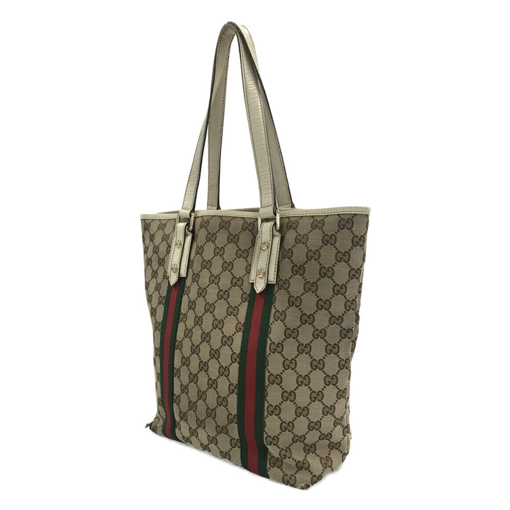 Gucci Canvas Hand Brown Bag Sherry GG Line